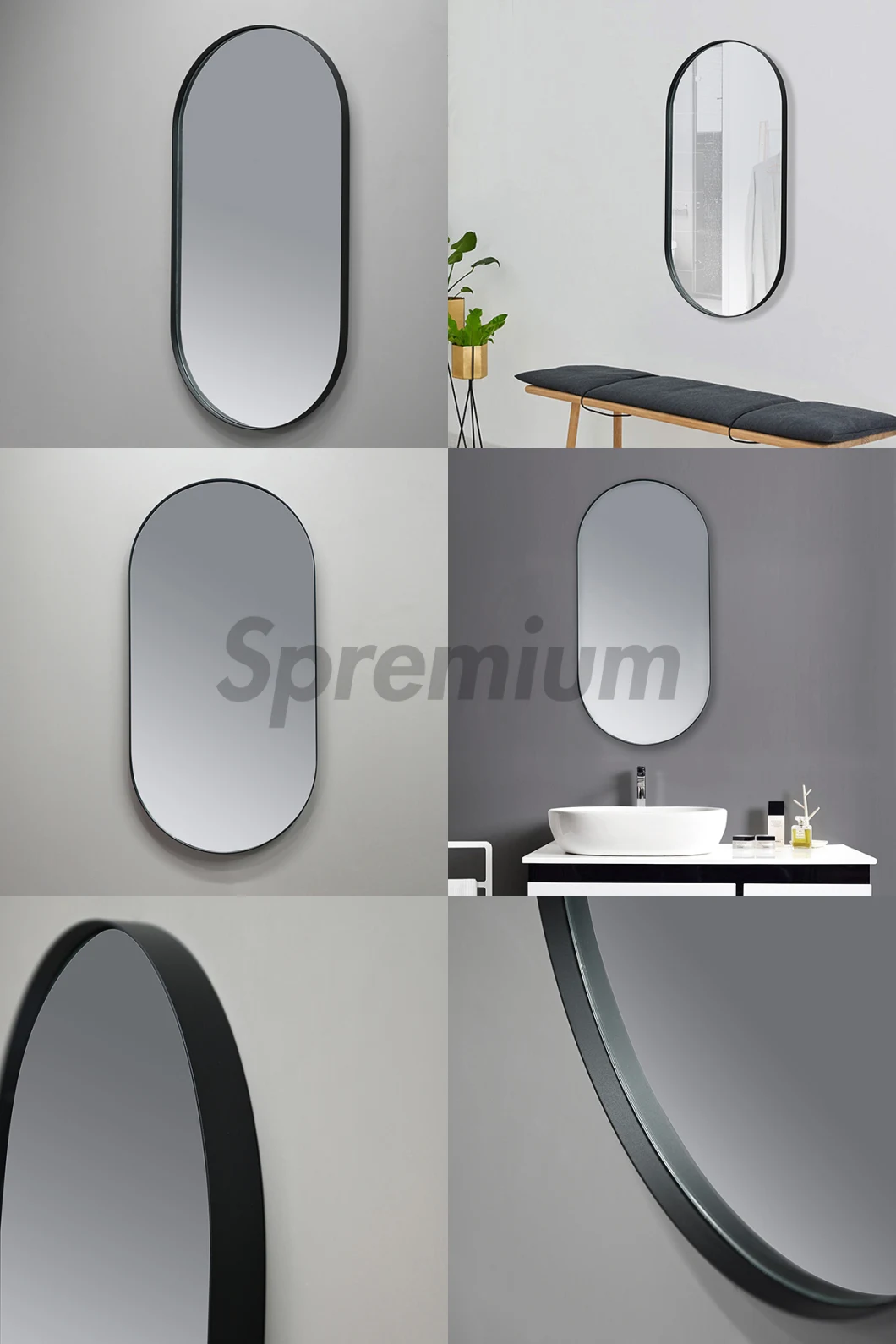 Superior Quality Modern Decorative Wall Mounted Oval Frame Mirror for Office Space Decoration Available at Wholesale Price