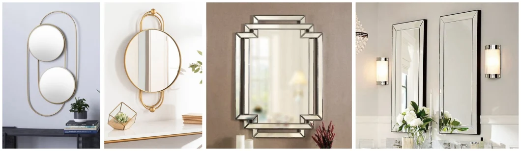 Irregular Home Wall Decor Silver Bathroom Mirror